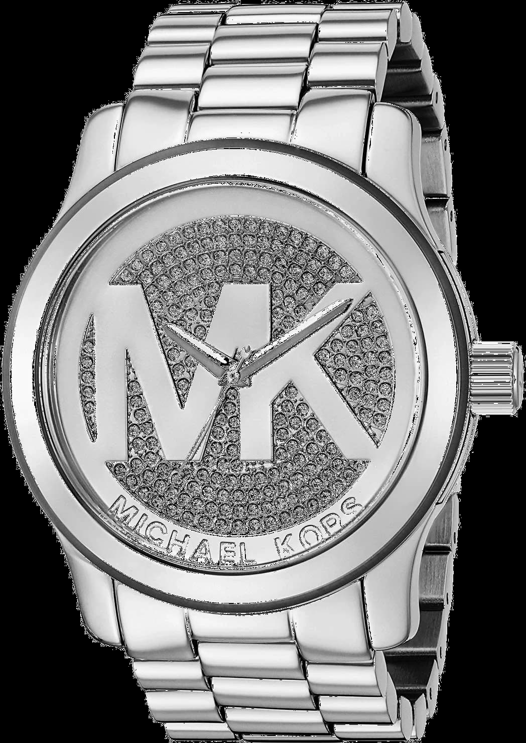 Montre Michael Kors MK5544 au cadran argenté et aiguilles dorées, style chic et moderne