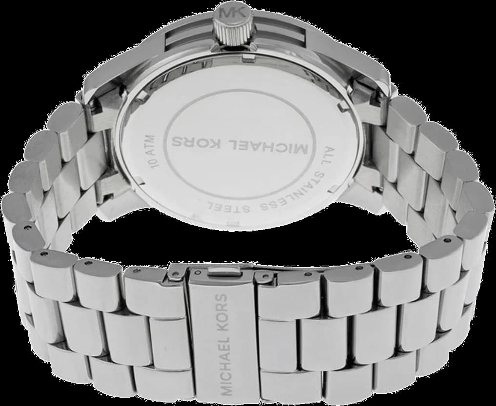 Bracelet Michael Kors MK5544 en acier argenté à maillons, fermoir déployant double sécurité