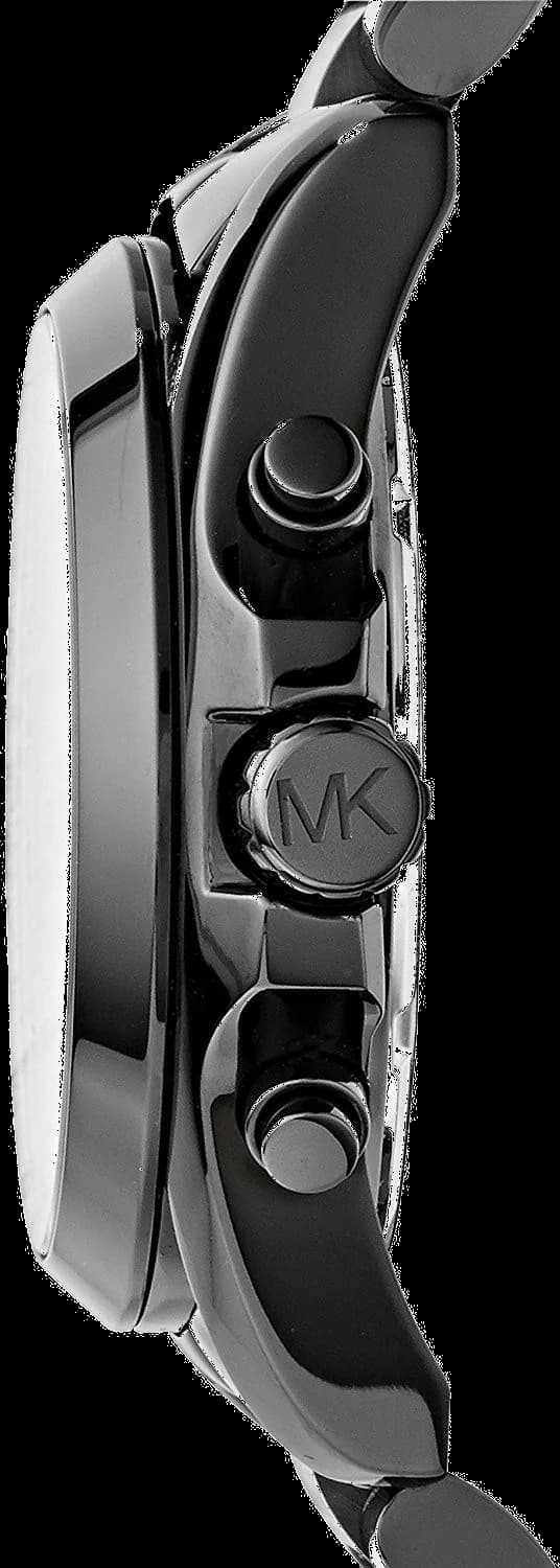 Cadran Michael Kors MK5550 noir soleillé, compteurs chronographe, date à 3h, aiguilles luminescentes argentées