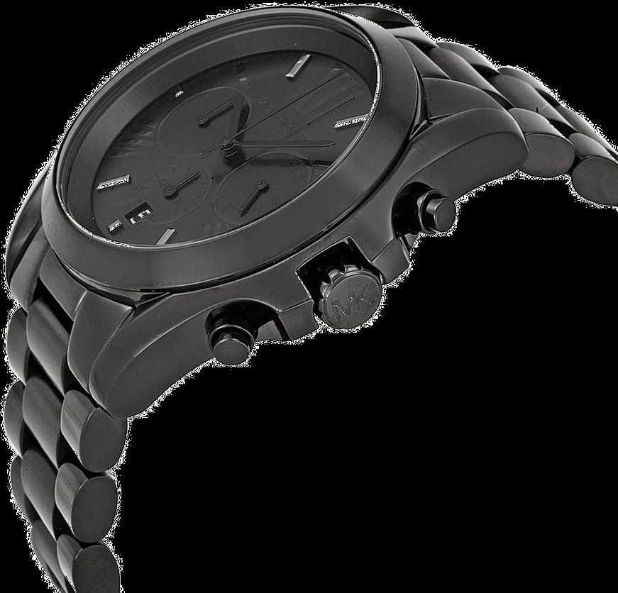 Bracelet Michael Kors MK5550 en acier inoxydable noir brossé, fermoir déployant triple boucle, maillons ajustables