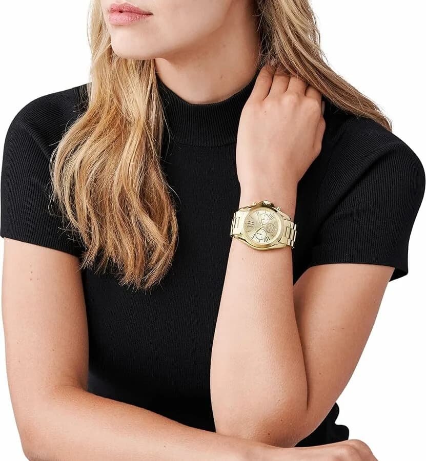 Montre Michael Kors MK5605 Bradshaw chronomètre acier doré vue 5