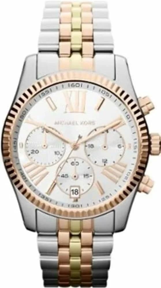 Montre Michael Kors MK5614 au cadran marron soleil et boîtier en acier PVD or rose, style chic et féminin