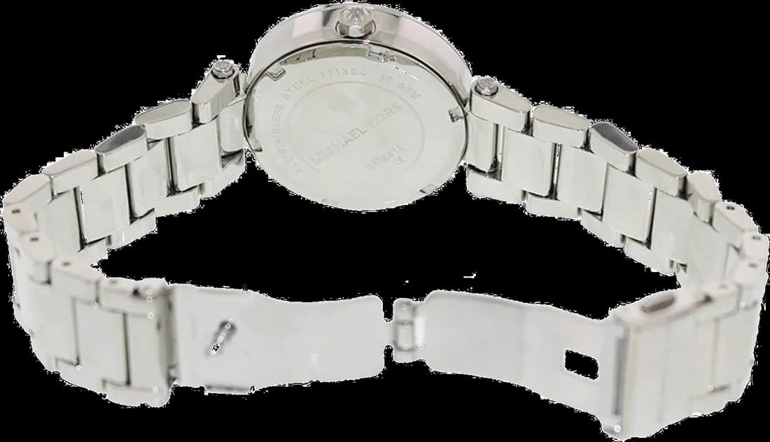 Bracelet Michael Kors MK5615 en acier inoxydable bicolore or rose et argent, mailles milanaises souples