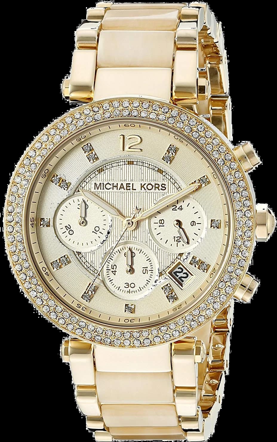 Montre Michael Kors MK5632 au cadran blanc nacré et doré, style chic et féminin