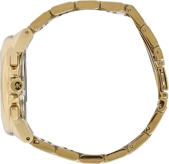 Bracelet Michael Kors MK5635 acier doré avec maillons alternés, fermoir déployant sécurisé