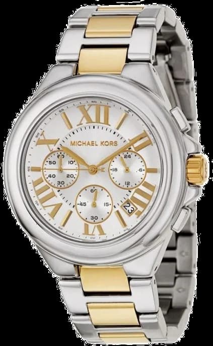 Montre Michael Kors MK5653 au cadran blanc nacré avec index dorés et aiguilles bâton, style chic intemporel