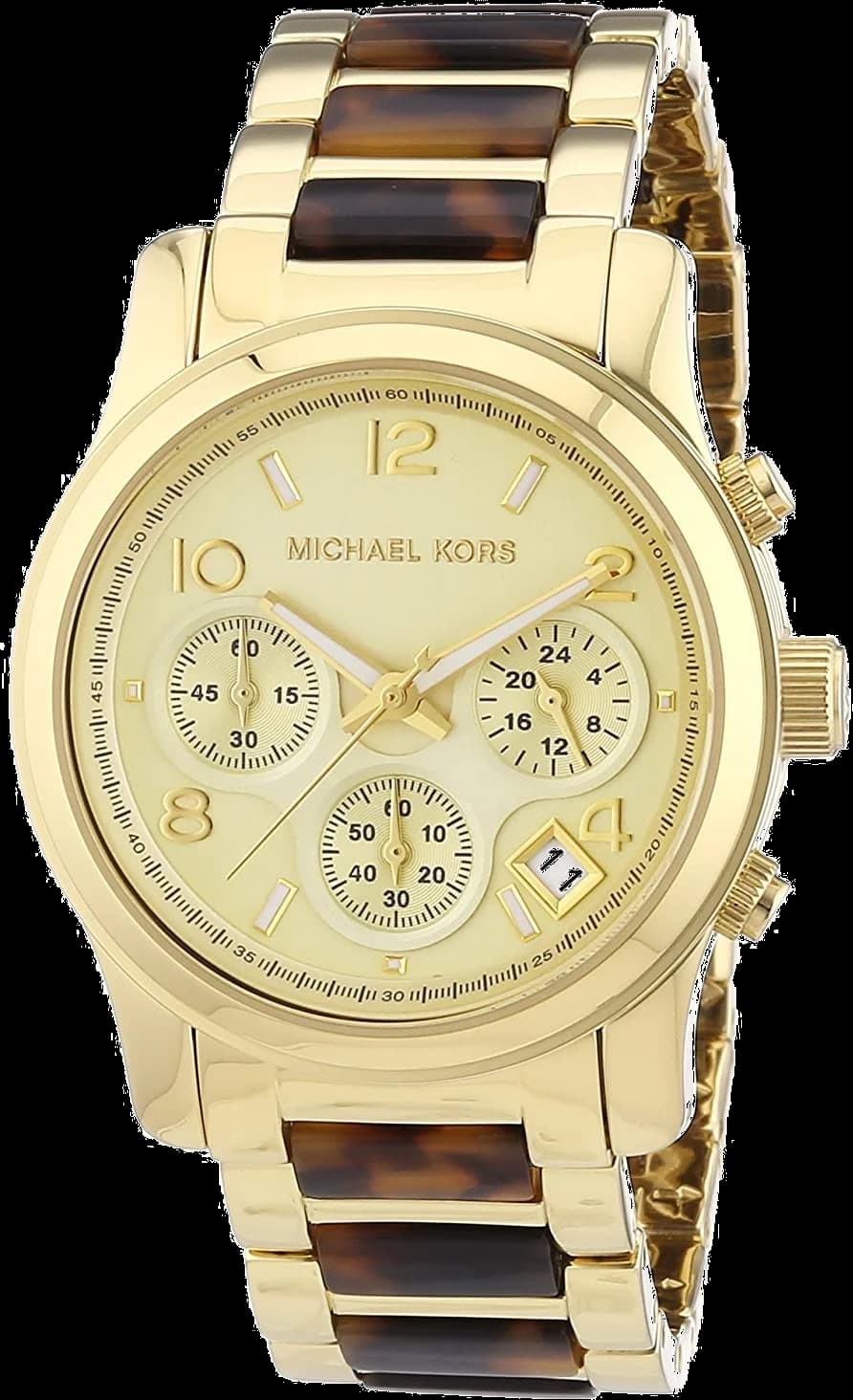 Montre Michael Kors MK5659 avec cadran blanc et index dorés, style chic et lumineux