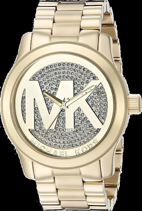 Montre Michael Kors MK5706 au cadran or rose et logo MK incrusté de brillants, style élégant et raffiné