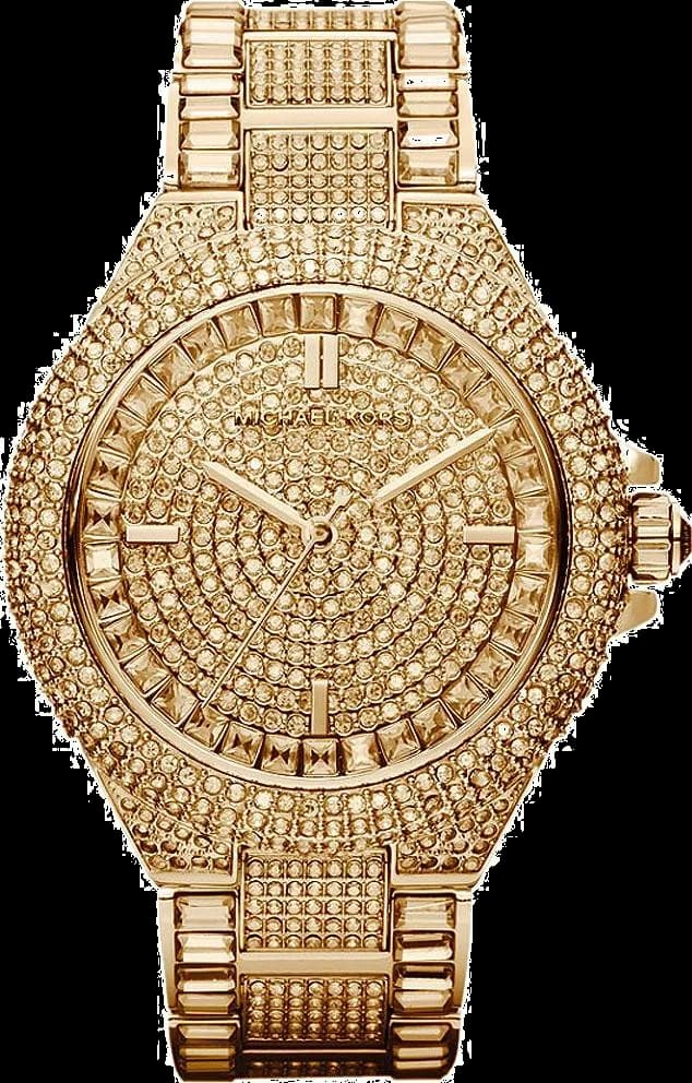 Montre Michael Kors MK5720 avec cadran blanc orné de cristaux Swarovski et index dorés, style élégant et raffiné
