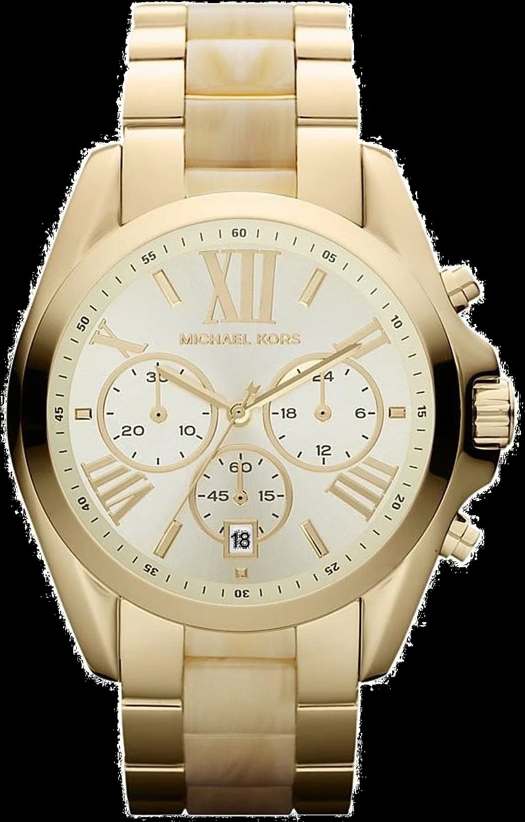 Montre Michael Kors MK5722 cadran blanc avec index dorés et aiguilles dorées, style chic et lumineux