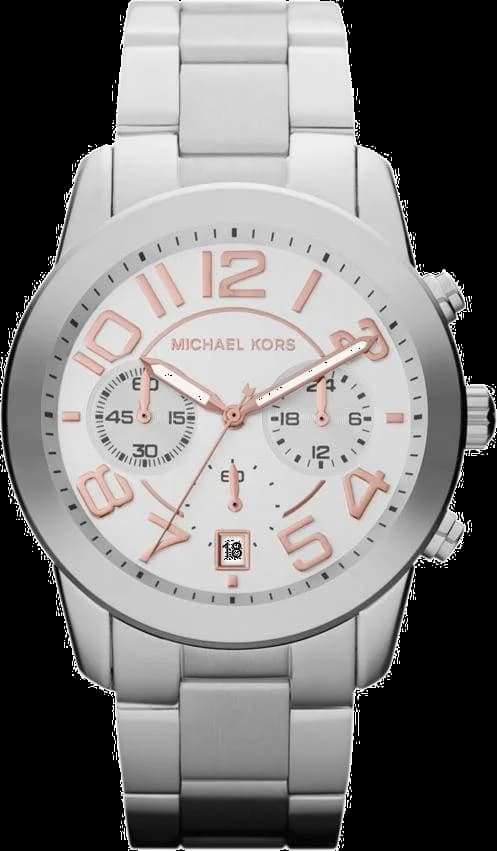 Montre Michael Kors MK5725 avec cadran blanc à index dorés et aiguilles bâtons