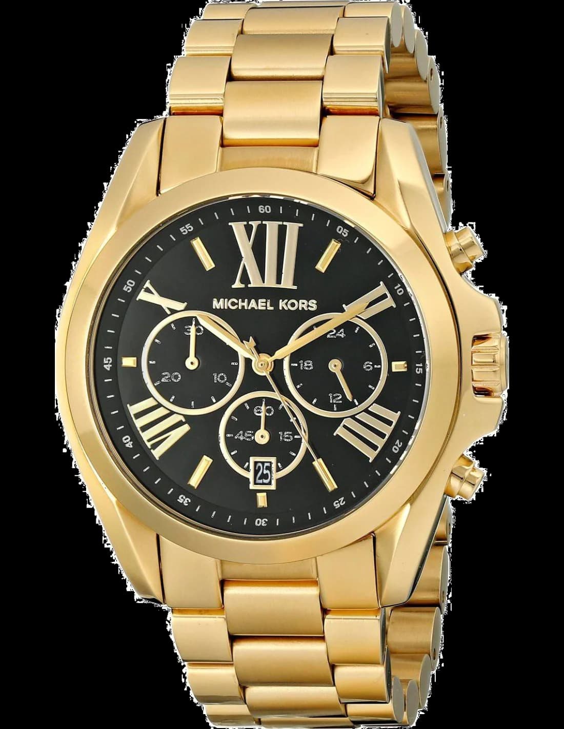 Montre Michael Kors MK5739 avec cadran noir soleil et boîtier acier doré 41mm style chic