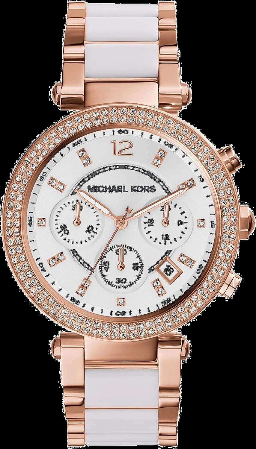 Montre Michael Kors MK5774 au cadran champagne soleil avec index dorés, style chic et lumineux