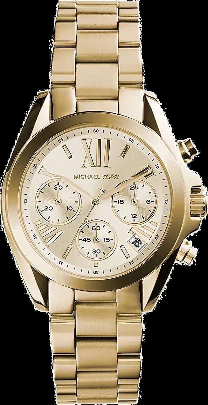 Montre Michael Kors MK5798 au cadran blanc nacré et index dorés, style chic et féminin