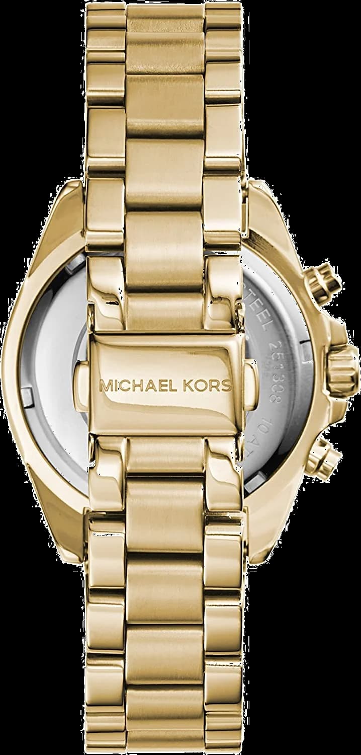 Cadran Michael Kors MK5798 avec index bâtons dorés, aiguilles dauphine et guichet date à 3h