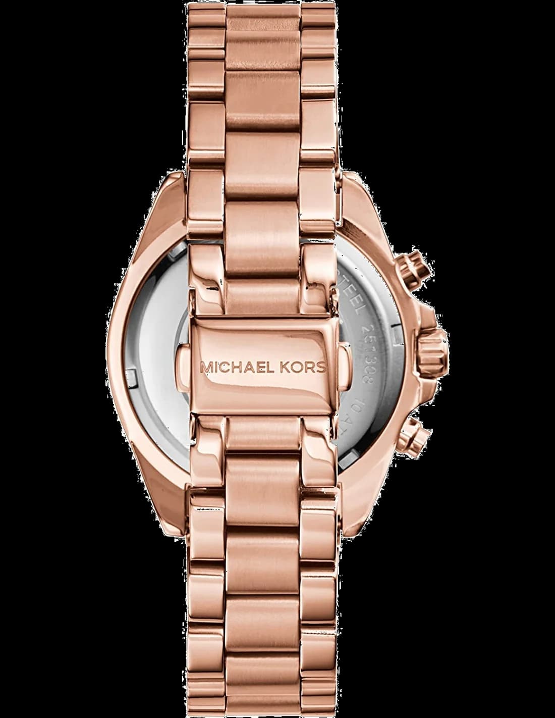 Bracelet Michael Kors MK5799 en acier bicolore or rose et argent, maillons alternés avec fermoir déployante signé