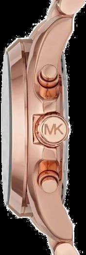 Cadran Michael Kors MK5854 avec index dorés et aiguilles bâtons, date à 3h, design épuré