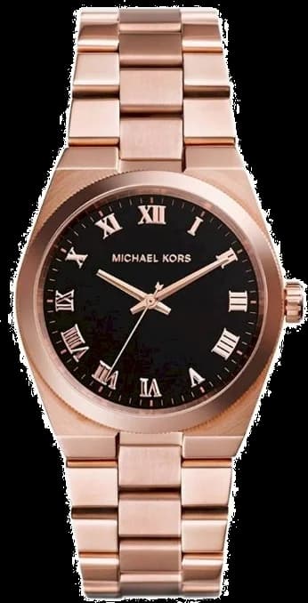 Montre Michael Kors MK5937 au cadran blanc avec index romains et aiguilles dorées sur fond argenté