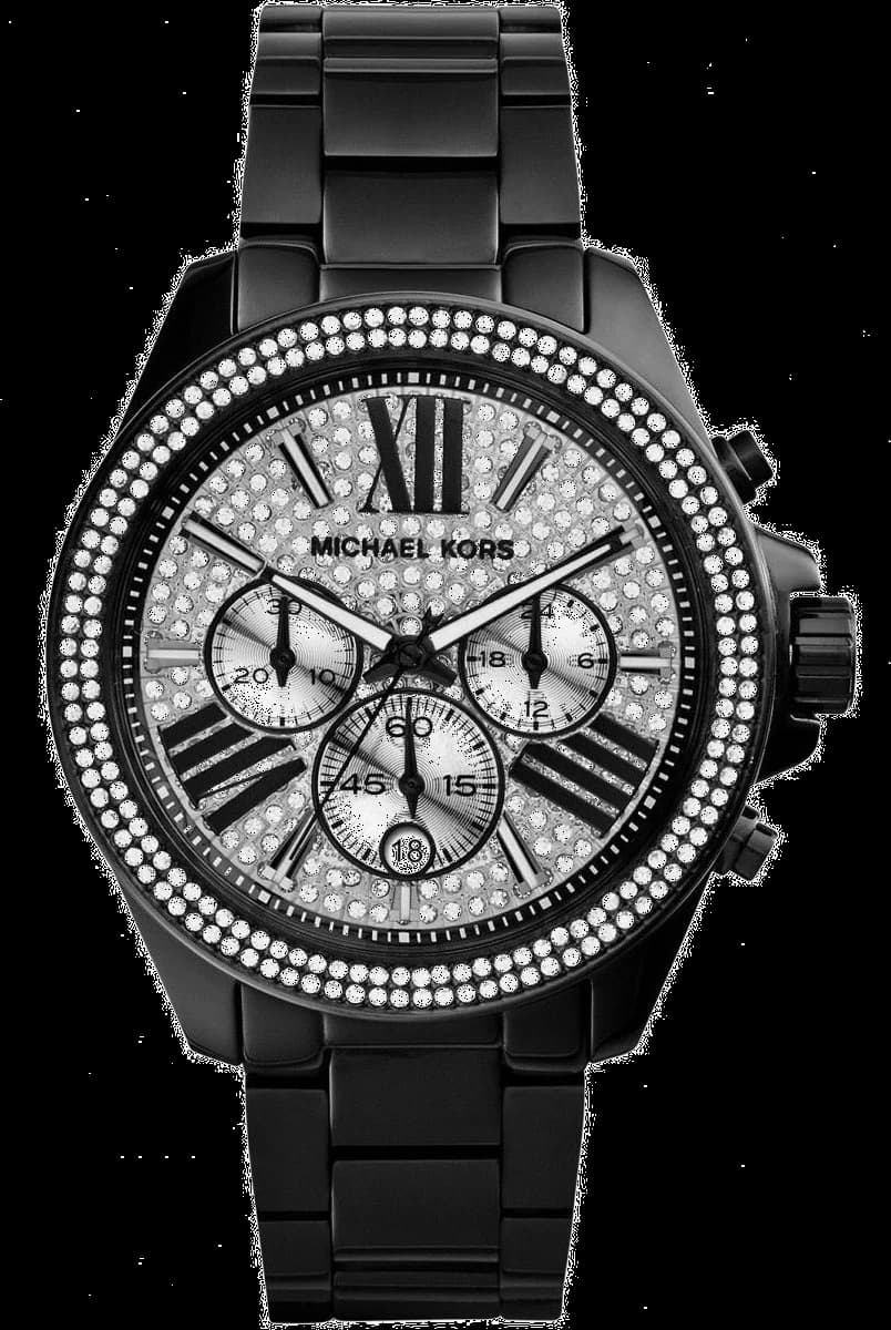 Montre Michael Kors MK6059 au cadran argenté et orné de cristaux scintillants, style chic et lumineux