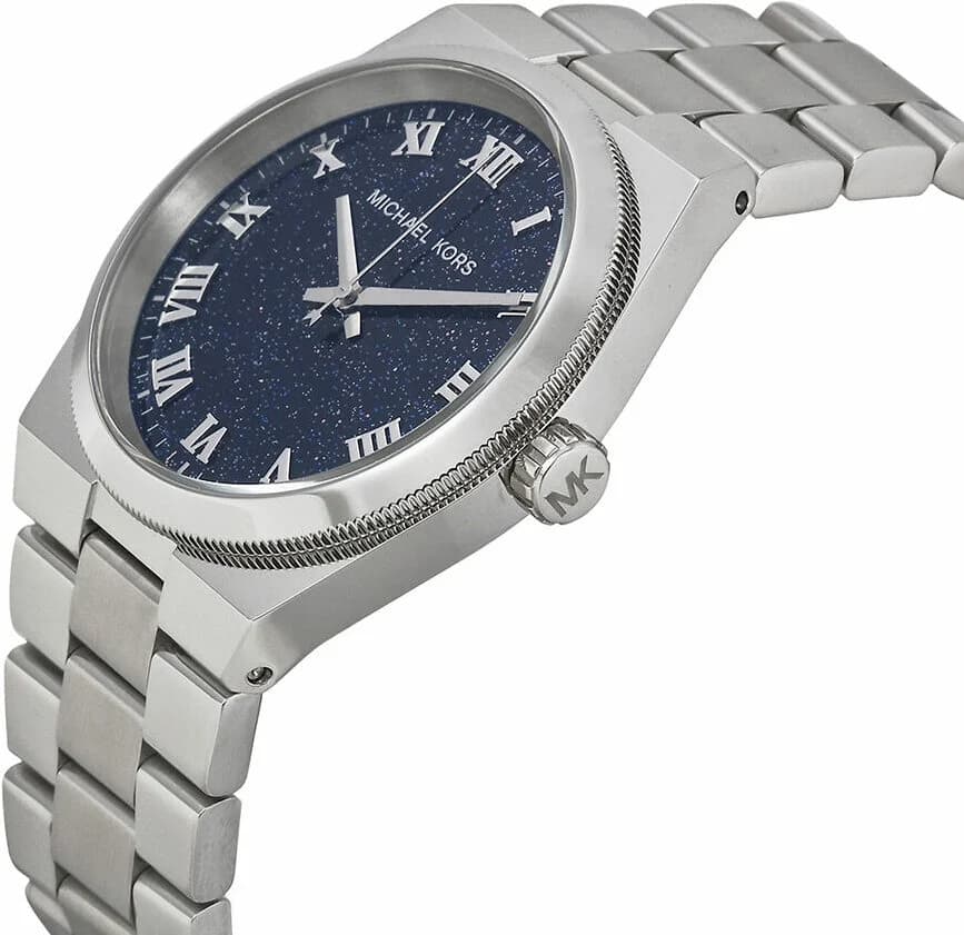 Cadran Michael Kors MK6113 avec chiffres romains et aiguilles dorées, date à 3h
