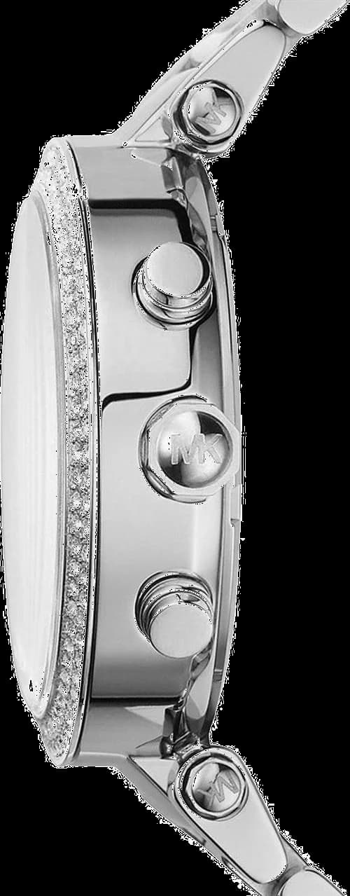Bracelet Michael Kors MK6117 acier inoxydable bicolore or rose et argent, maillons polis, fermoir déployant double sécurité