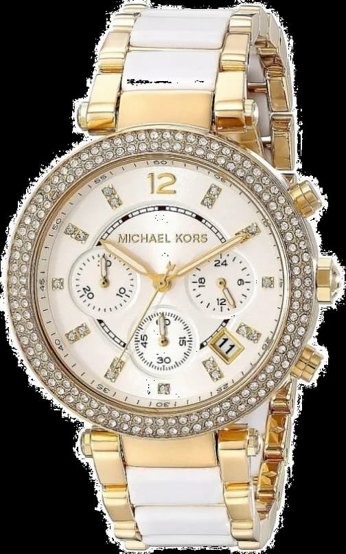 Montre Michael Kors MK6119 bicolore or et acier avec cadran orné de cristaux scintillants, style élégant et raffiné