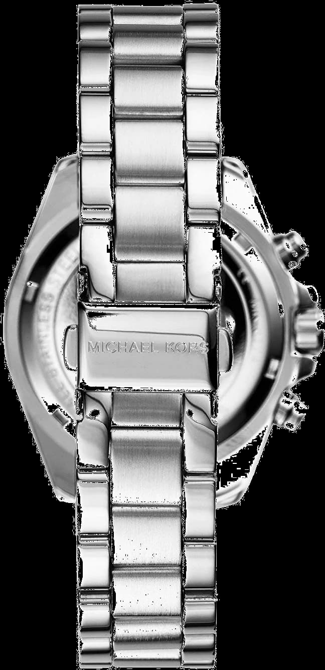 Bracelet Michael Kors MK6174 bracelet acier argenté à maillons, fermoir déployant triple boutons, finition polie et brossée