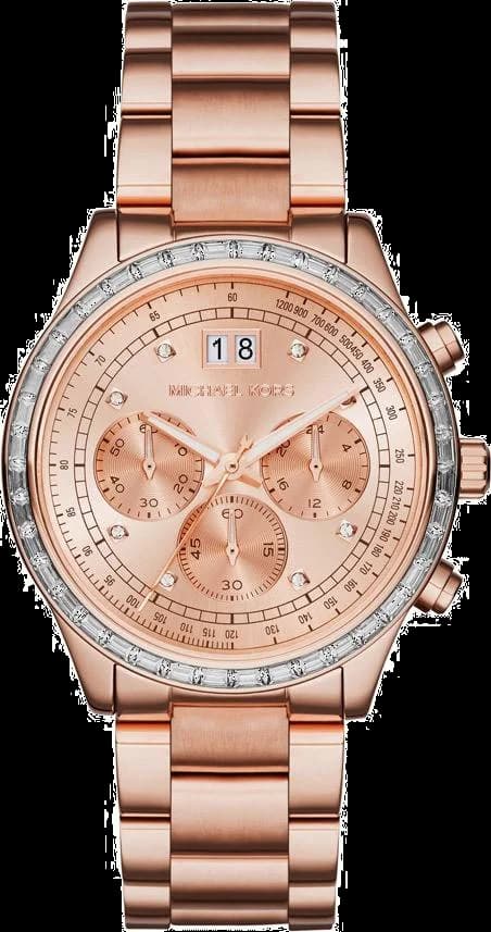 Montre Michael Kors MK6204 avec cadran or rose et argent, style chic et élégant