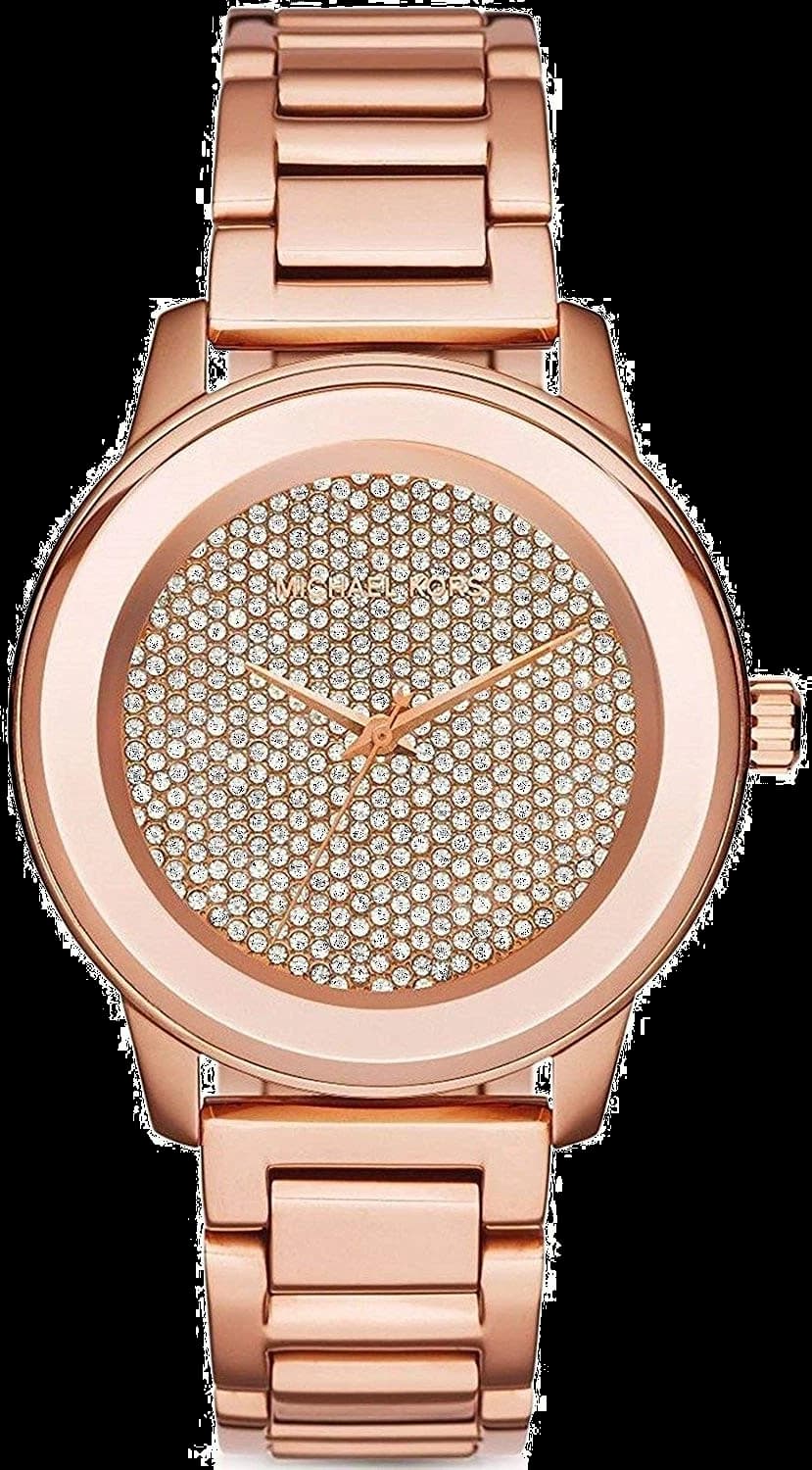 Montre Michael Kors MK6210 au cadran blanc nacré et index dorés, style chic et féminin
