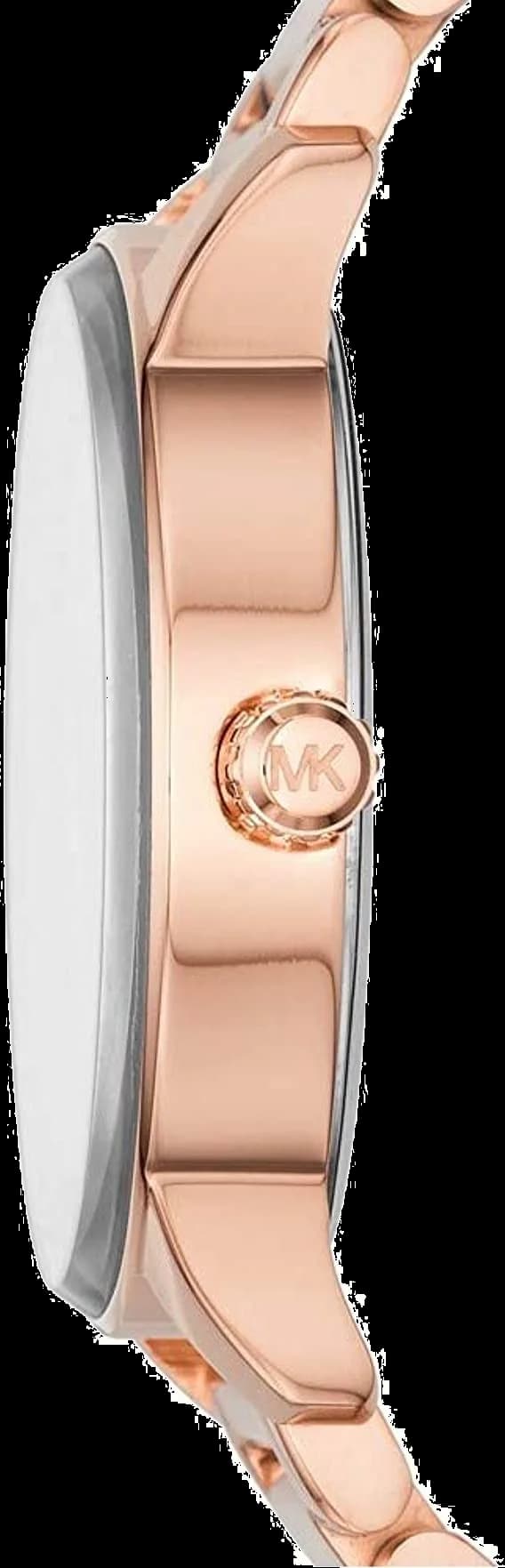 Cadran Michael Kors MK6210 avec index bâtons dorés et aiguilles fines, date à 3h
