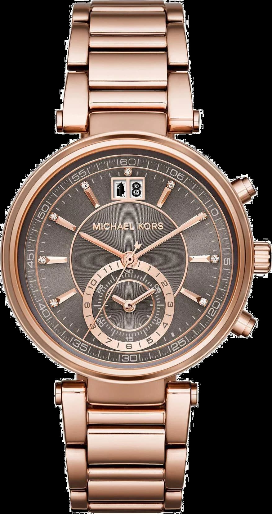 Montre Femme Michael Kors MK6226 Sawyer en Acier Or Rose et Cadran Rose