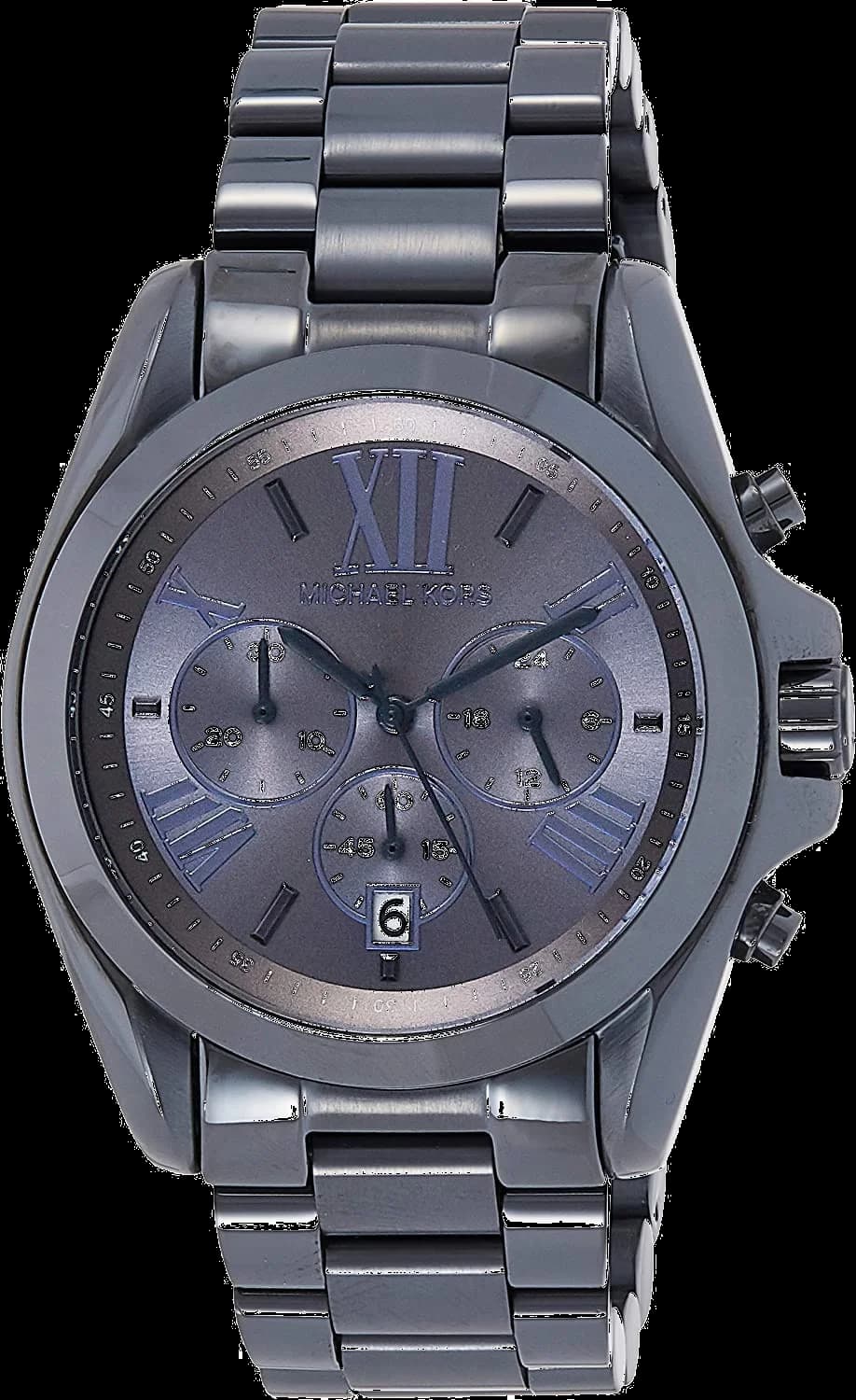 Montre Michael Kors MK6248 avec cadran bleu soleil et index dorés, style chic et lumineux