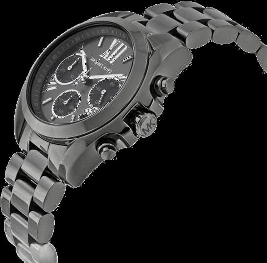 Cadran Michael Kors MK6249 présente un cadran anthracite lumineux avec complications date et chronographe, index appliqués