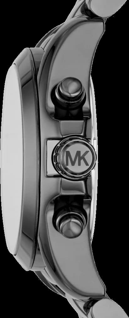 Bracelet Michael Kors MK6249 en acier inoxydable bicolore argent et or rose, maillons lisses et fermoir déployant