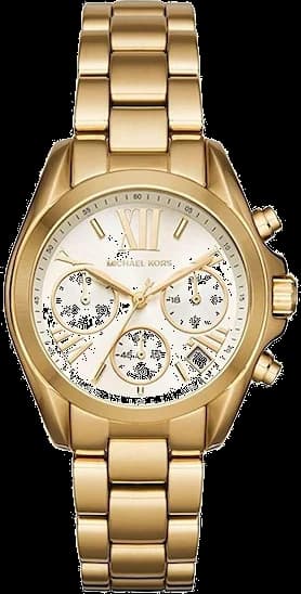 Montre Michael Kors MK6267 avec cadran blanc nacré et lunette en acier doré, style chic et féminin
