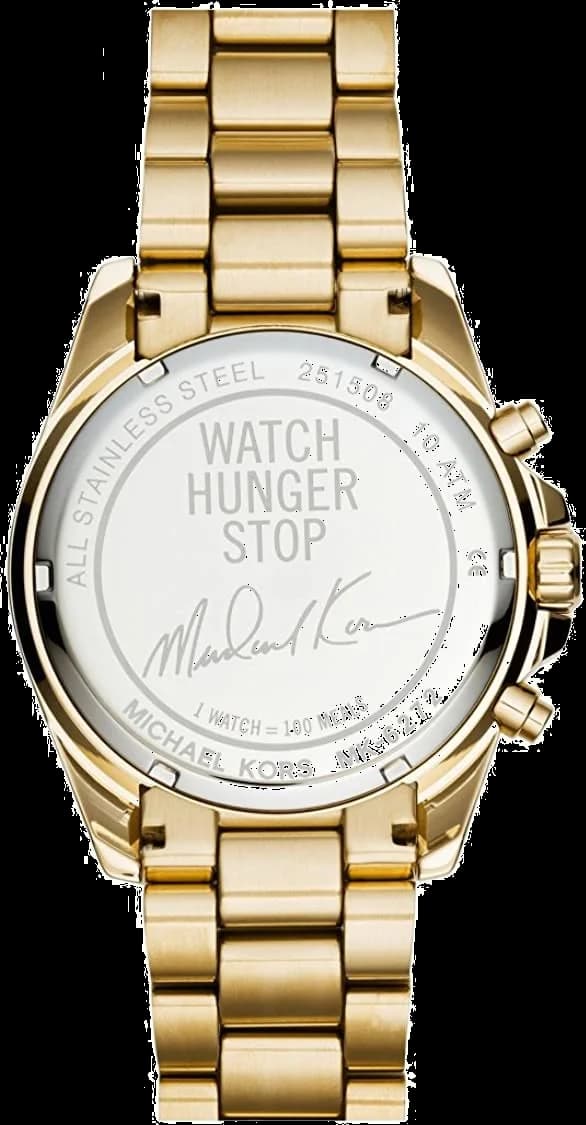 Cadran Michael Kors MK6272 affiche des index bâtons dorés et trois sous-cadrans chronographe pour une lisibilité sportive