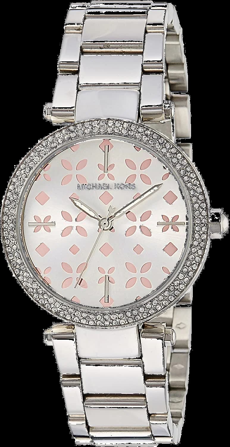 Montre Michael Kors MK6483 Parker acier bicolore et cristaux cadran blanc argenté style chic