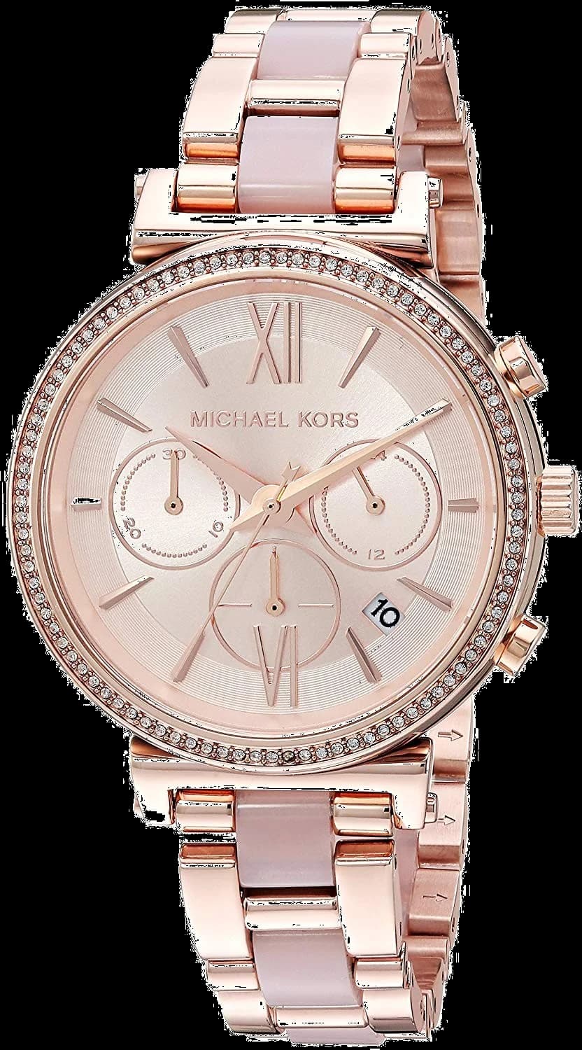 Montre Michael Kors MK6560 avec cadran noir et index dorés, style chic et moderne