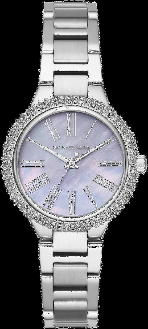 Montre Michael Kors MK6562 en acier bicolore avec cadran nacré blanc et index dorés style chic moderne