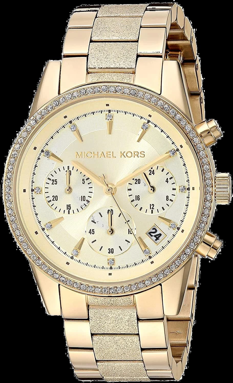 Montre Michael Kors MK6597 au cadran champagne et boîtier doré, style chic et raffiné pour femme