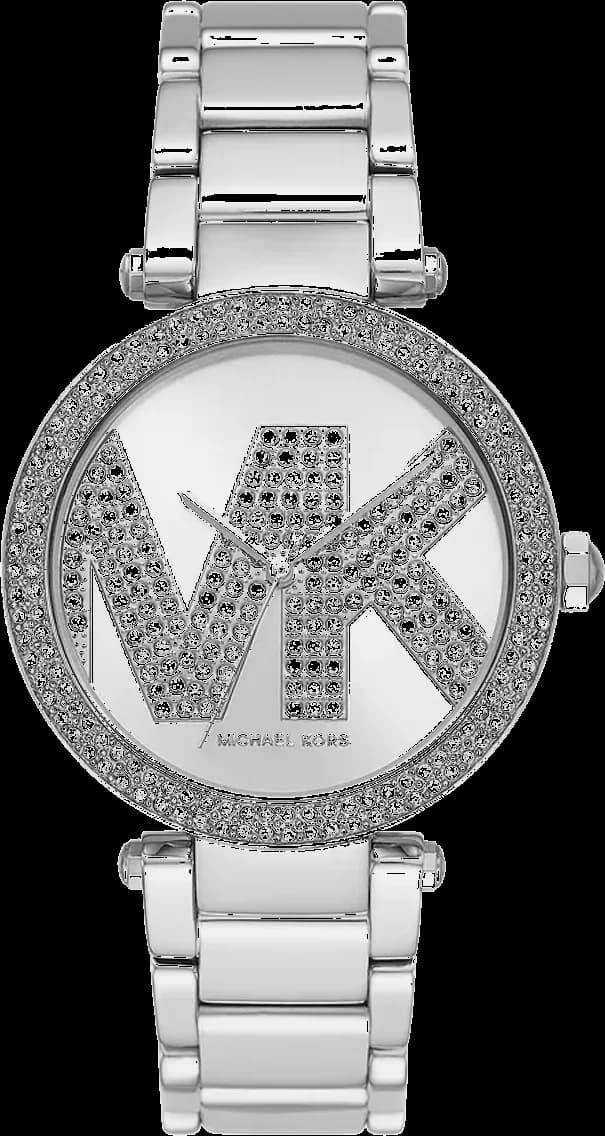 Montre Michael Kors MK6658 avec cadran argenté et aiguilles dorées, style chic et intemporel