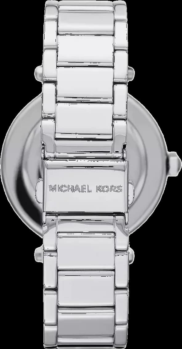 Cadran Michael Kors MK6658 aux index appliqués et aiguilles bâton, finitions dorées et date à 3h