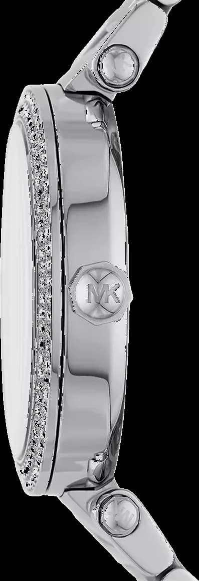 Bracelet Michael Kors MK6658 en acier inoxydable argenté, maillons lisses et fermoir déployant