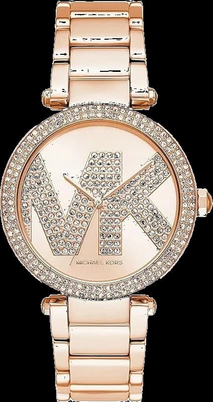 Montre Michael Kors MK6660 au cadran or rose avec index bâtons et finition polie brillante