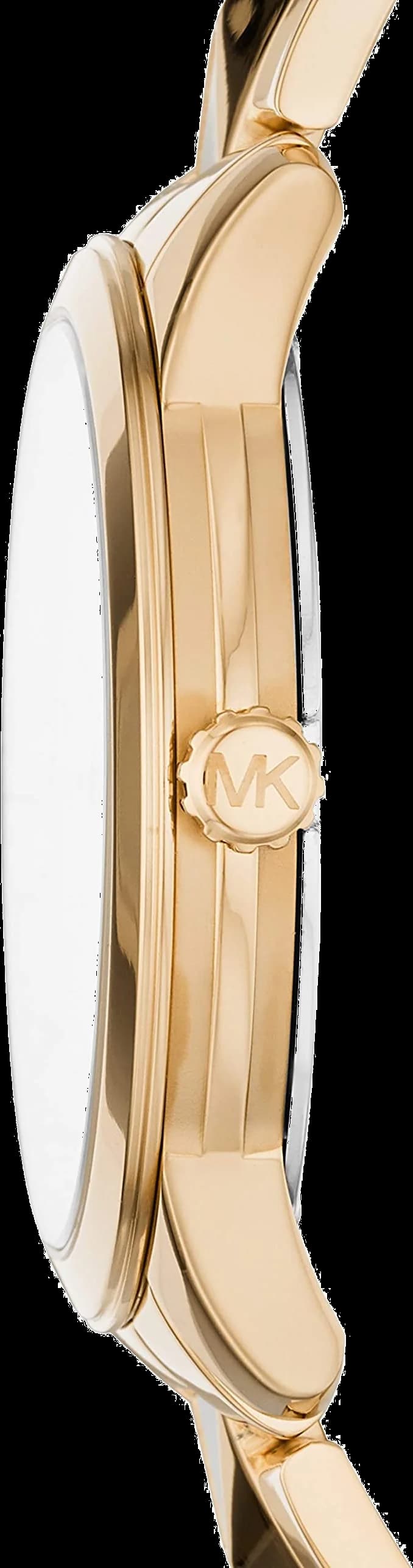 Bracelet Michael Kors MK6670 en acier inoxydable doré et maillons ajustables, fermoir déployant