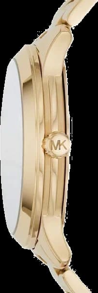 Bracelet Michael Kors MK6682 en acier doré à maillons larges, fermoir déployant triple boucle, finition polie