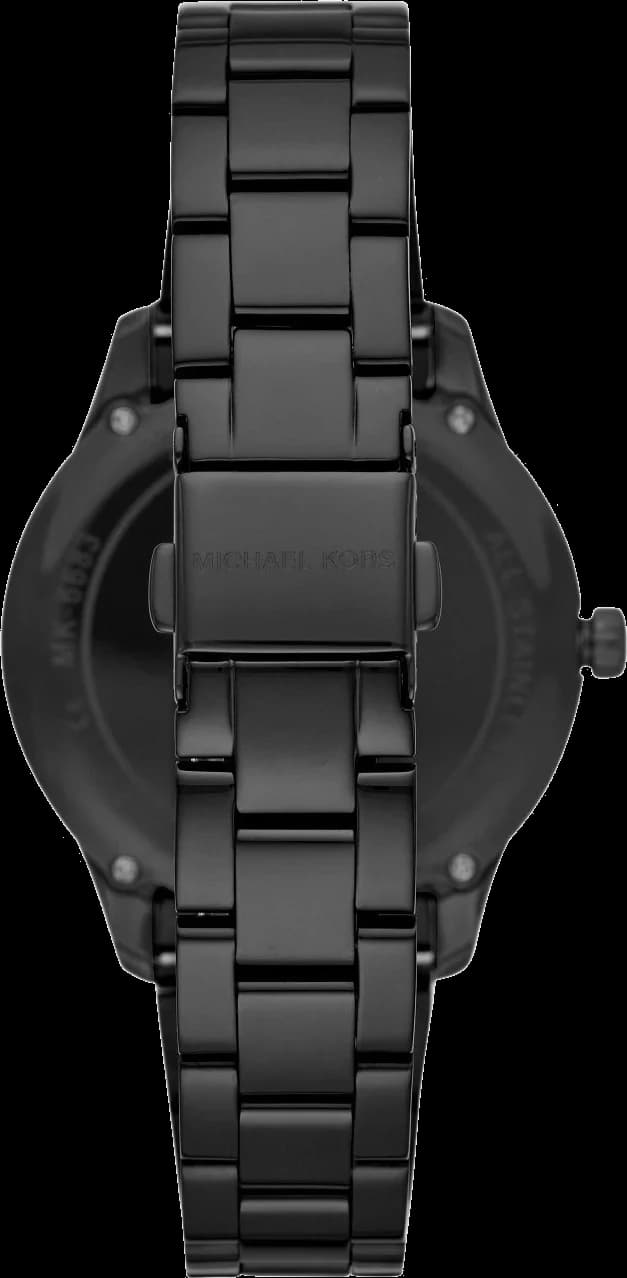 Cadran Michael Kors MK6683 avec index bâtons appliqués, aiguilles dauphines et date à 3h, design épuré et lisible