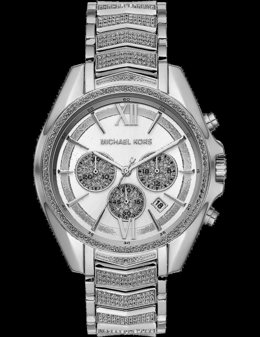 Montre Michael Kors MK6728 cadran blanc nacré avec index dorés et trotteuse centrale fine