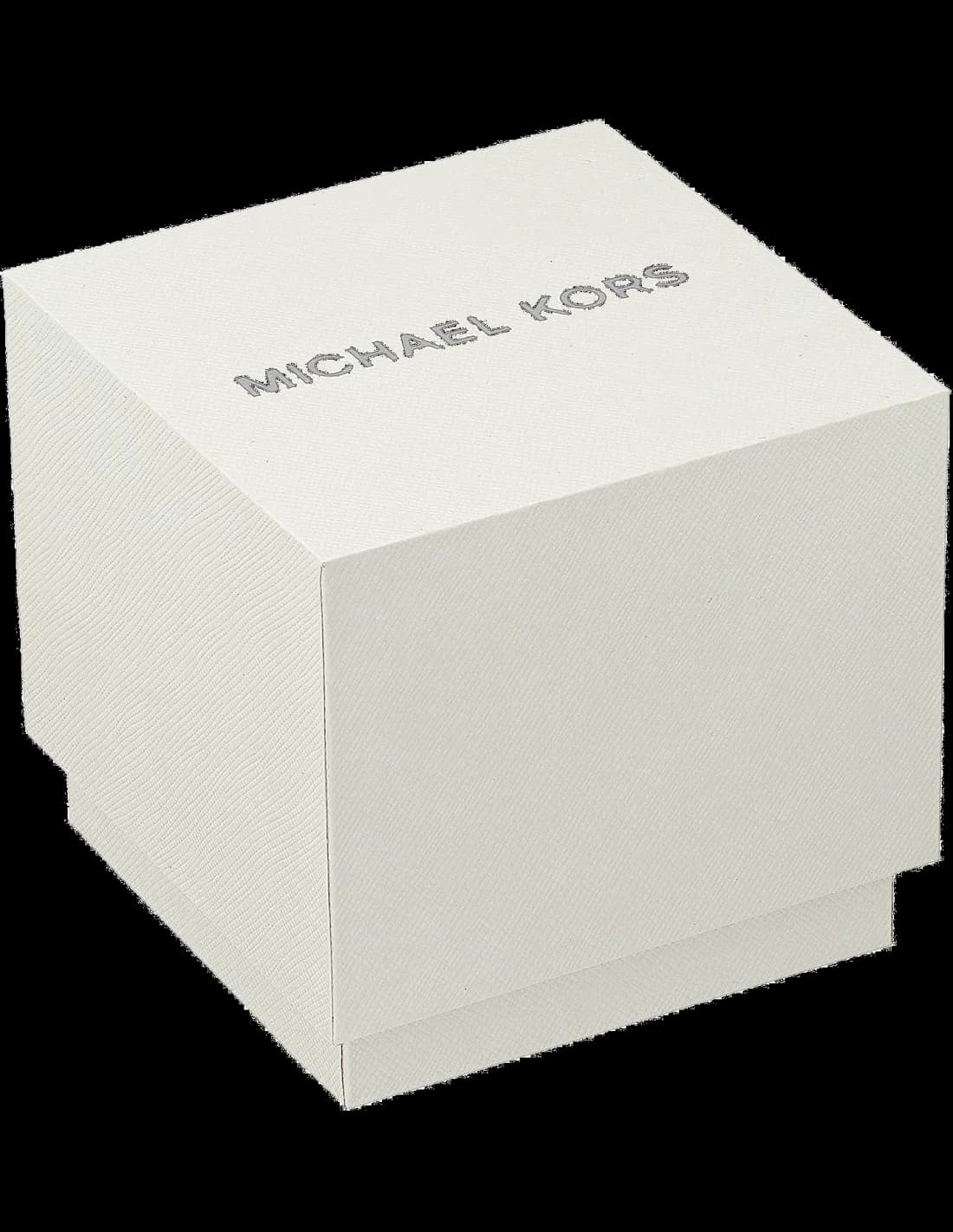 Boîtier Michael Kors MK6728 en acier doré de forme tonneau avec lunette lisse et profil fin