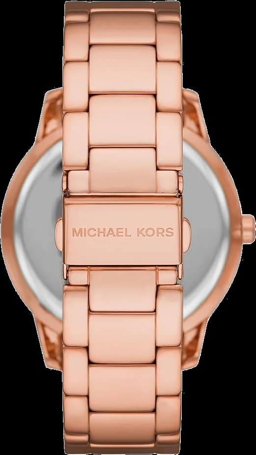 Bracelet Michael Kors MK6880 en acier or rose à maillons, fermoir déployante, finition polie brillante